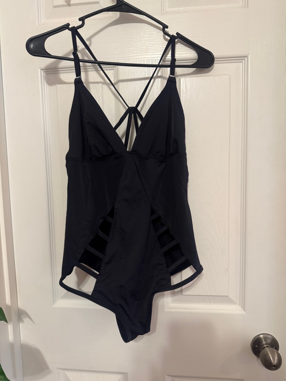 Adore Me Black Strappy One-Piece Swimsuit